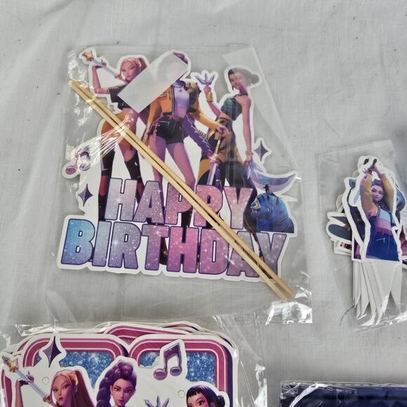 K Pop Demon Hunters Happy Birthday Party Supplies New Sealed - Picture 2 of 10